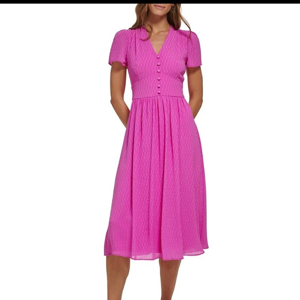 NWT. DKNY A-line midi dress sz.10
